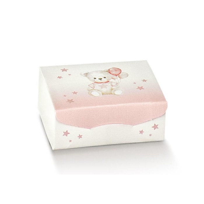 SCATOLA CARTONCINO 70X70X30 ORSETTO ROSA